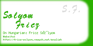 solyom fricz business card